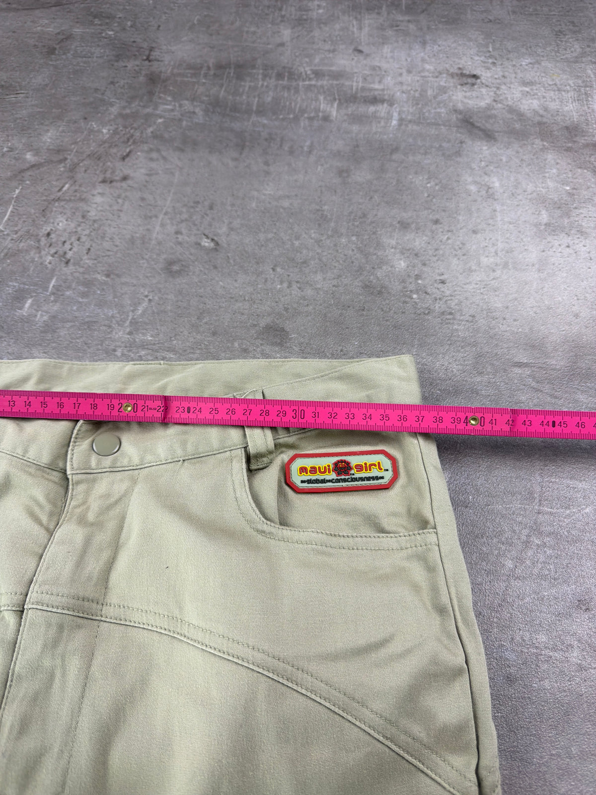 Maui Girl Vintage "Low Waist Flare" Pants - Beige