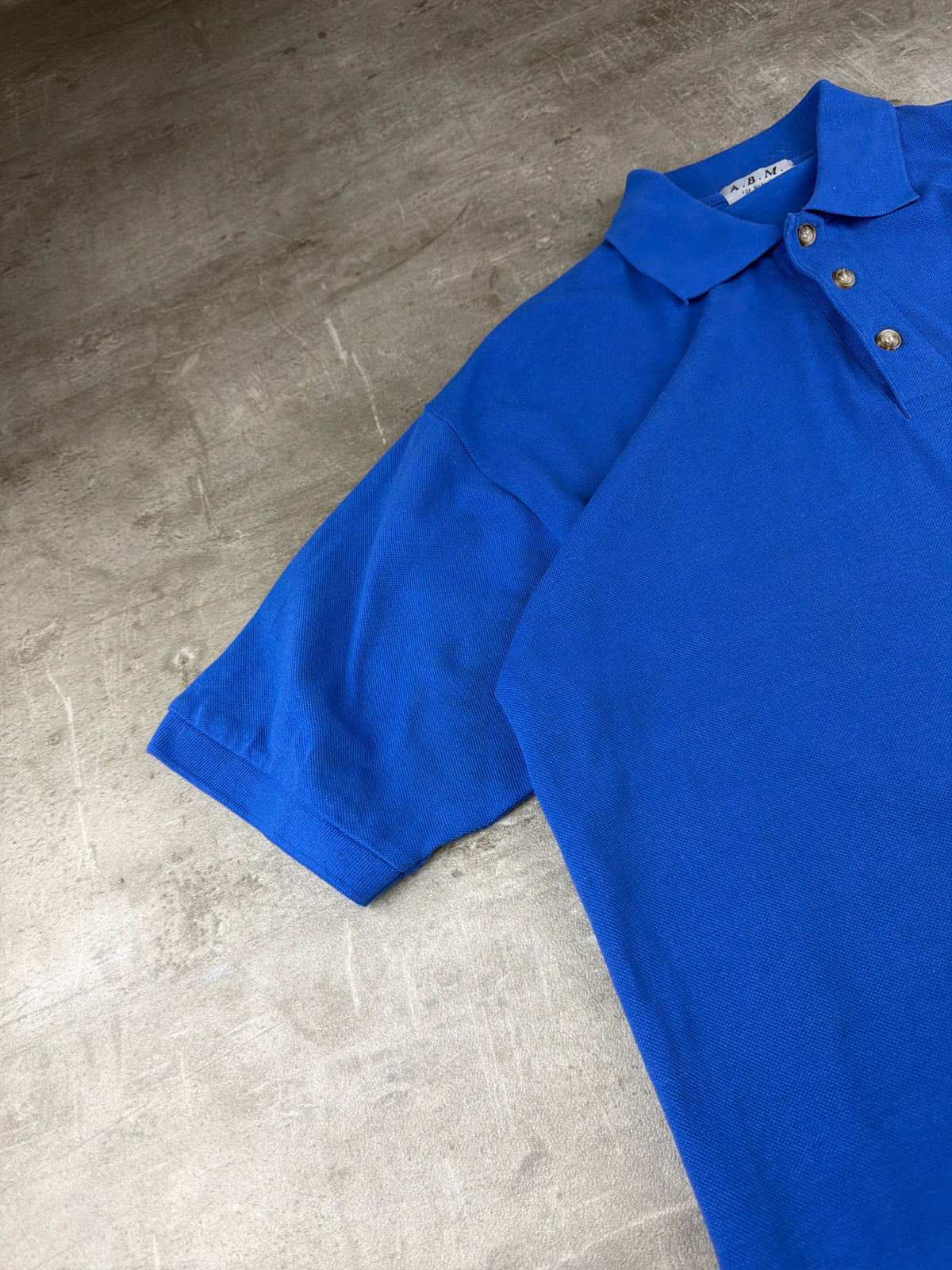 Vintage A.B.M. Italia Football Patch Polo Shirt - Royal Blue