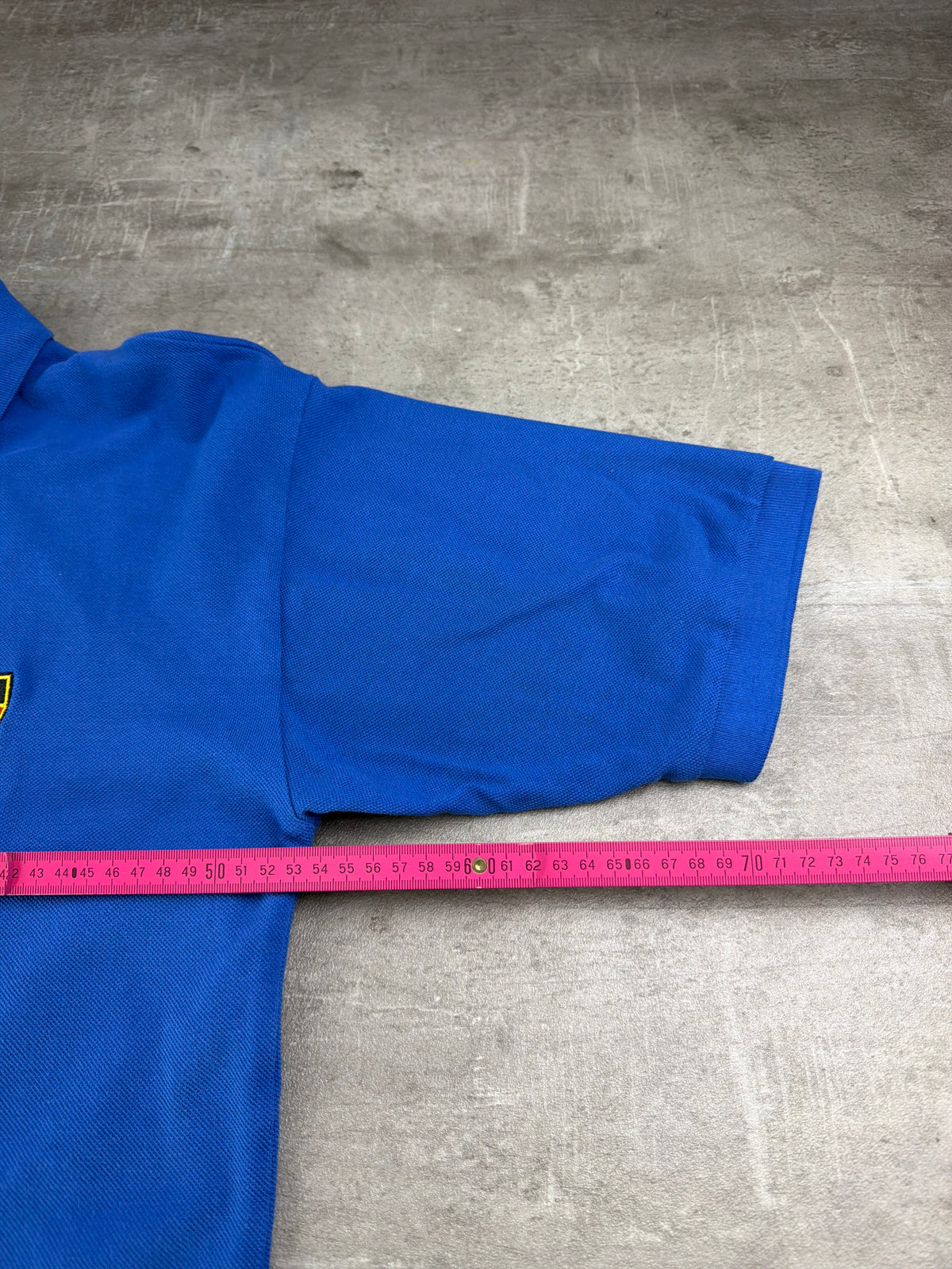 Vintage A.B.M. Italia Football Patch Polo Shirt - Royal Blue