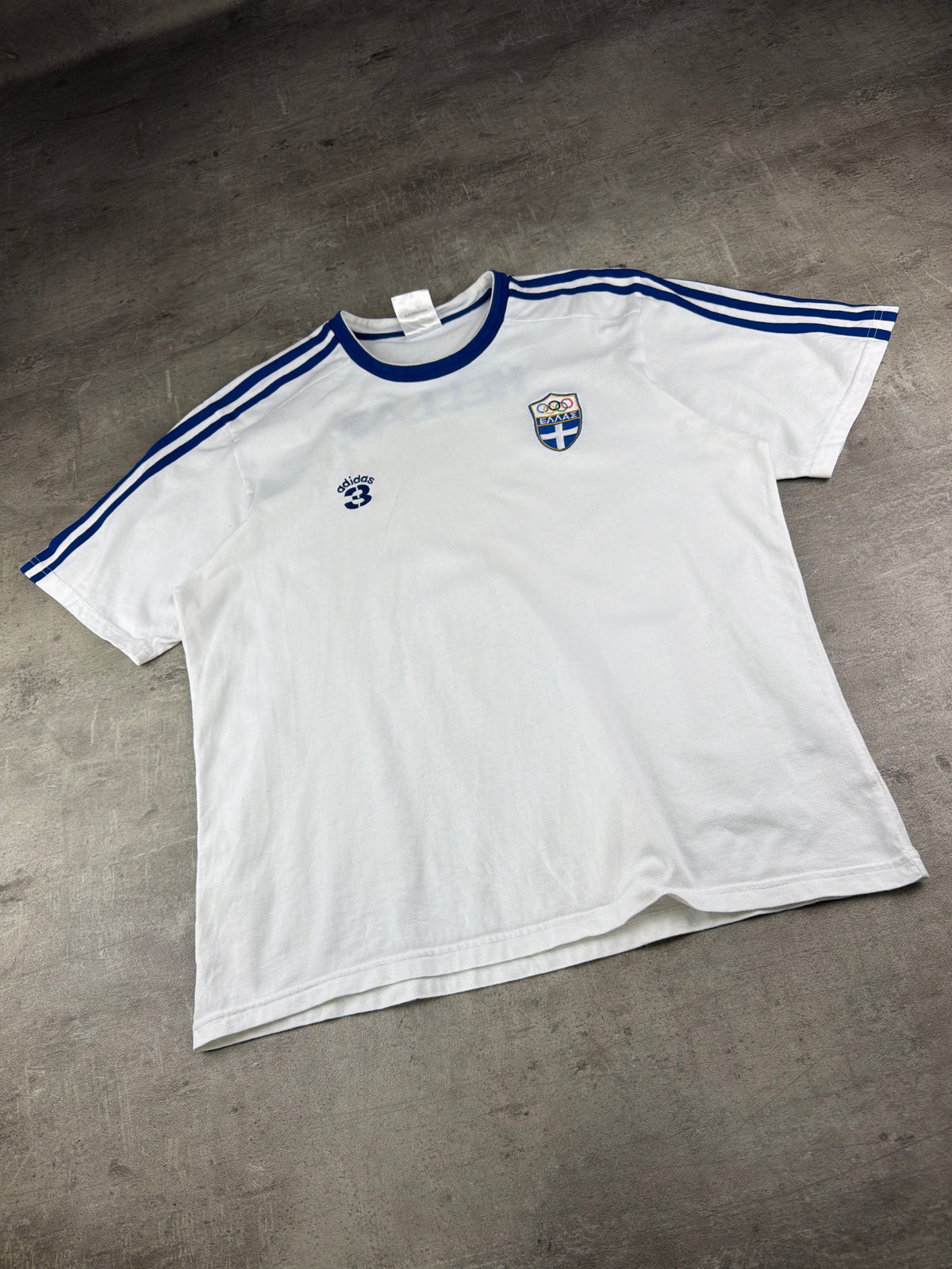 Adidas Greece Olympic Team "Hellas 3" Tee - White / Royal Blue