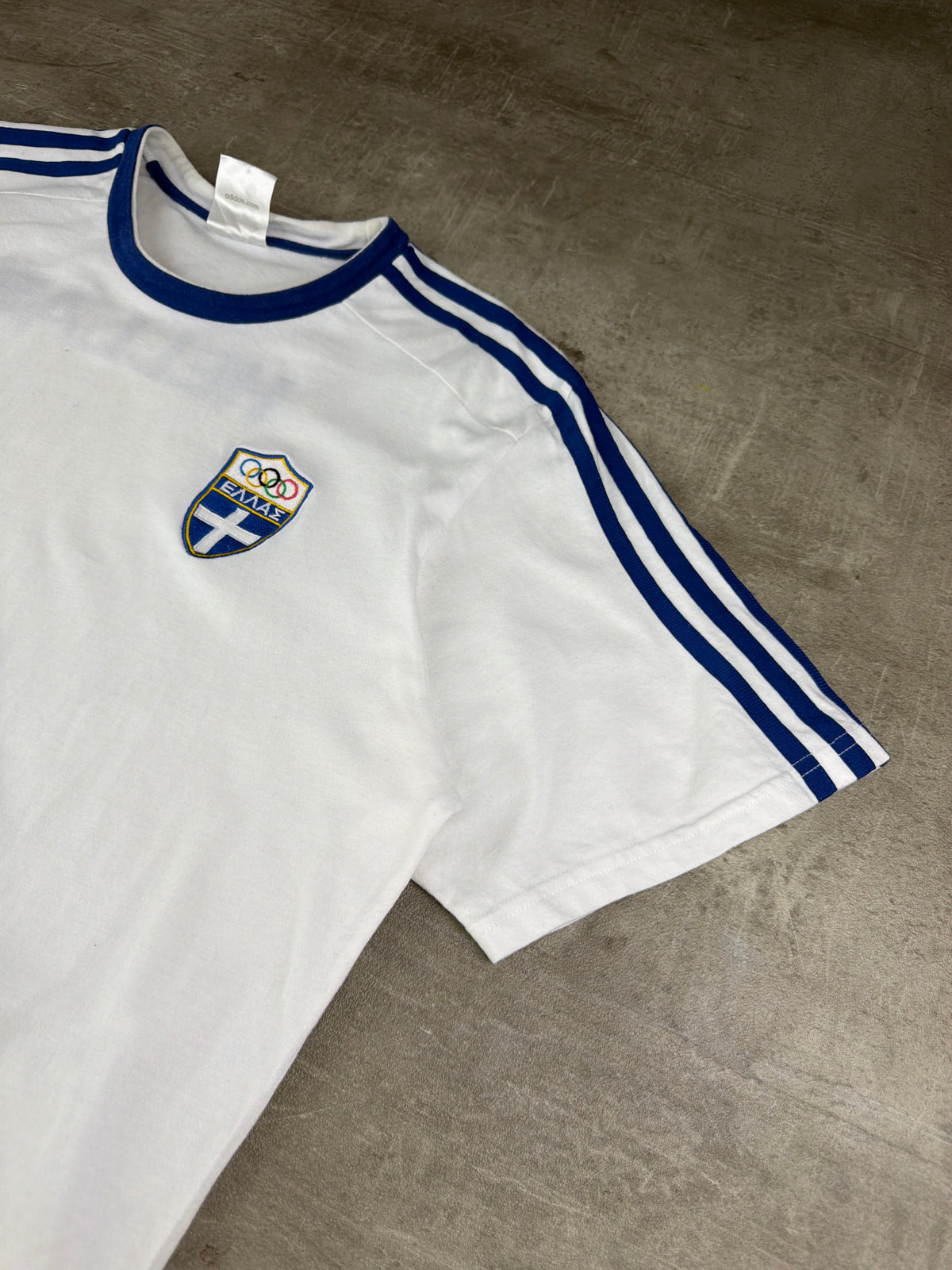 Adidas Greece Olympic Team "Hellas 3" Tee - White / Royal Blue