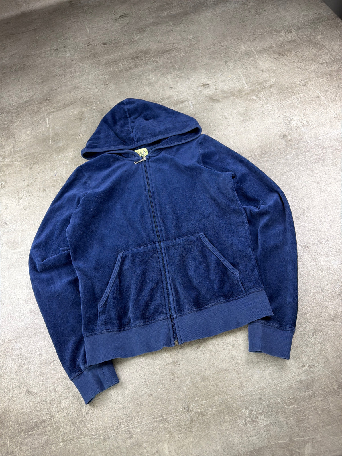 Juicy Couture Vintage Velour "J-Zip" Hoodie - Royal Blue