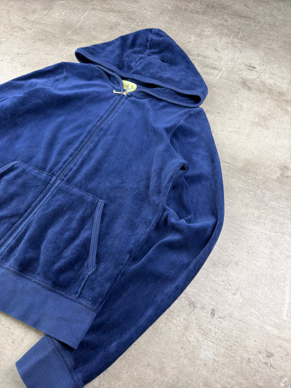 Juicy Couture Vintage Velour "J-Zip" Hoodie - Royal Blue