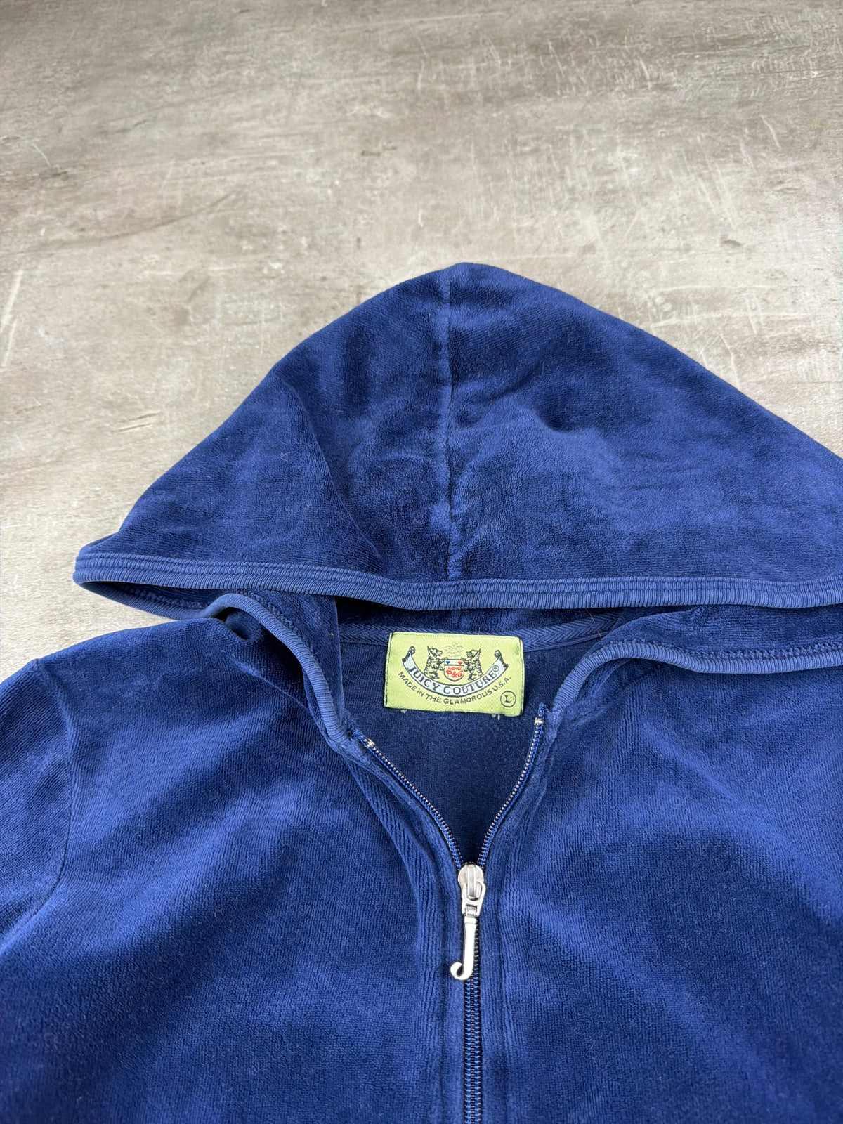 Juicy Couture Vintage Velour "J-Zip" Hoodie - Royal Blue