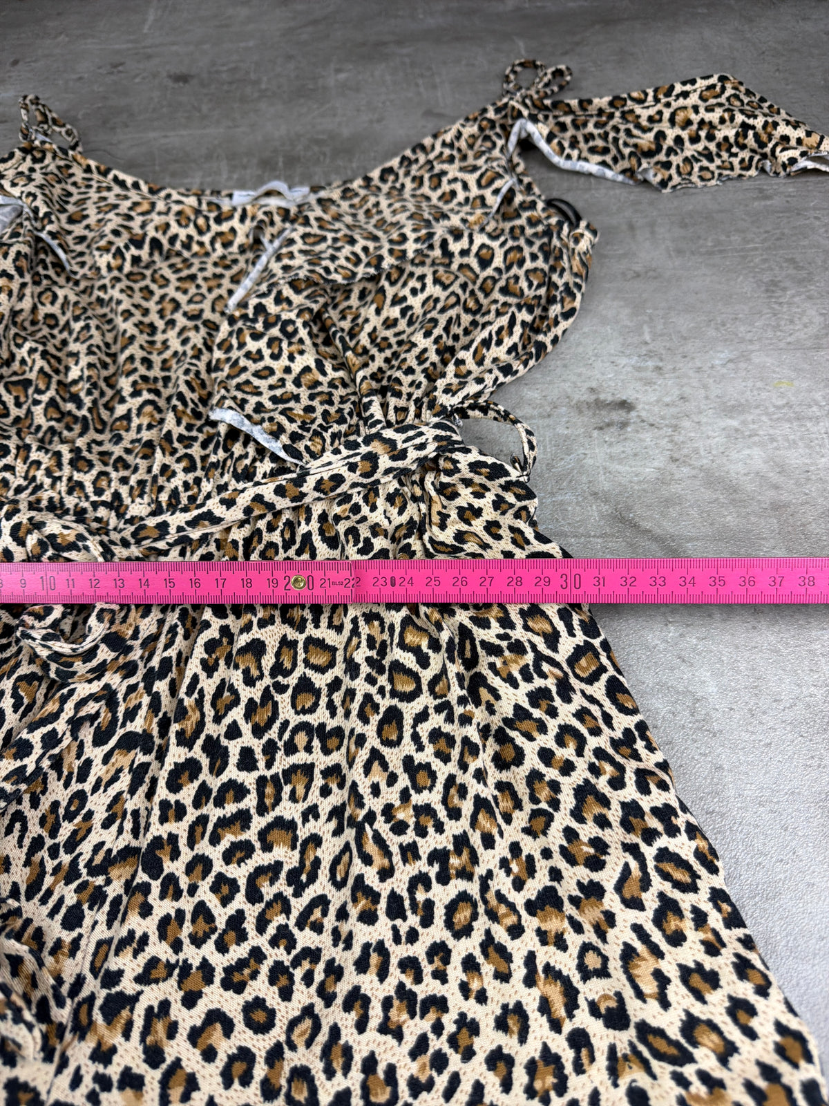 Y2K Leopard Print Cold-Shoulder Jumpsuit - Leopard / Multi