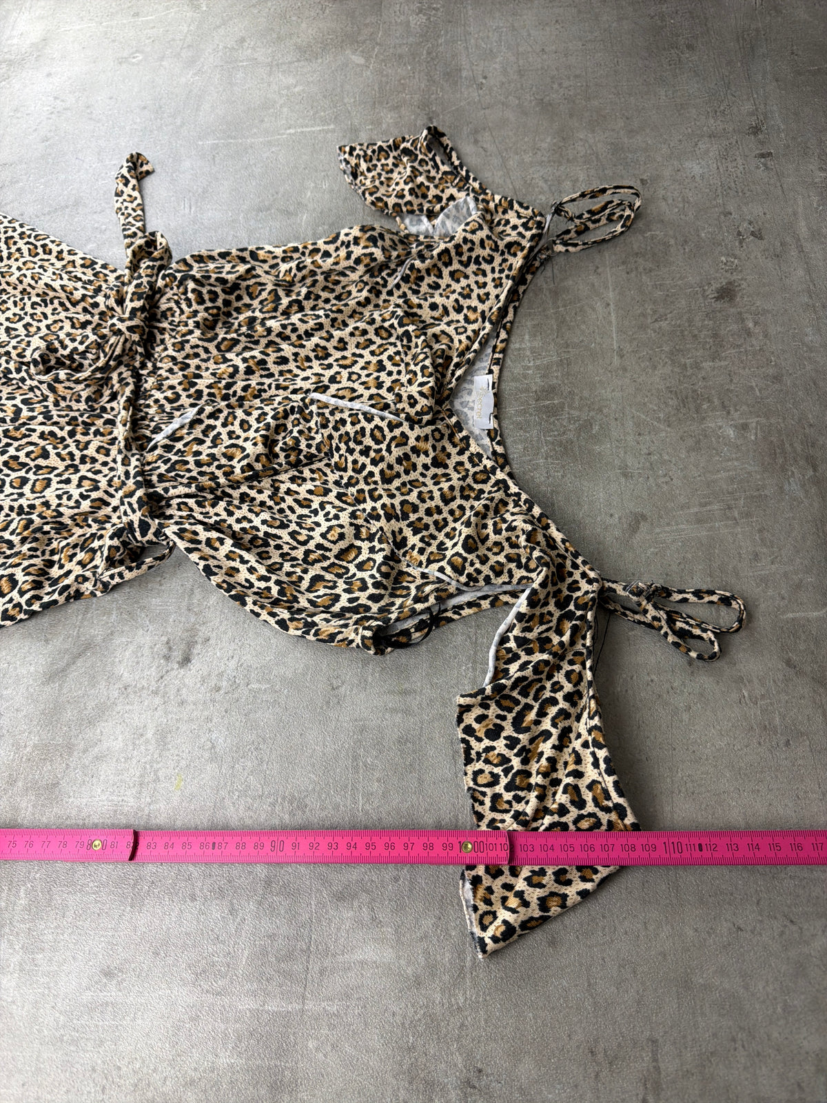 Y2K Leopard Print Cold-Shoulder Jumpsuit - Leopard / Multi