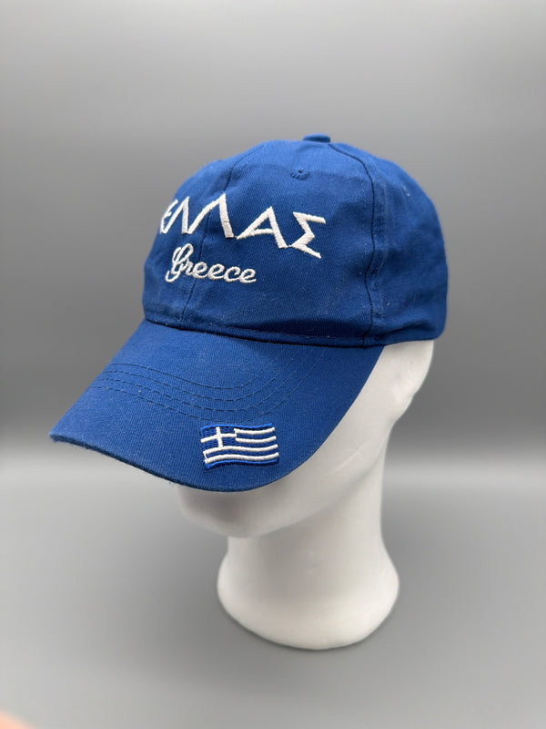 Vintage "Greece Athletics" Embroidered Cap - Blue Mesh / Y2K Blokecore Vibe