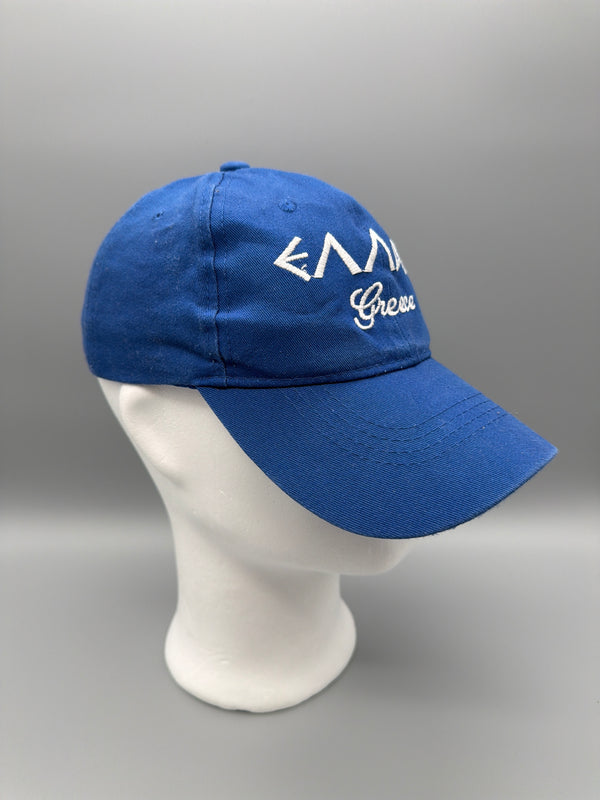 Vintage "Greece Athletics" Embroidered Cap - Blue Mesh / Y2K Blokecore Vibe