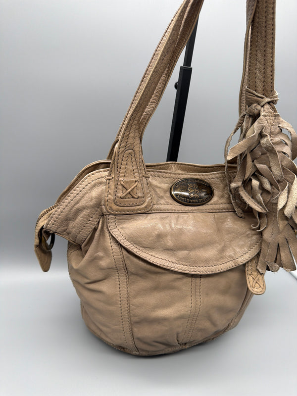 George Gina & Lucy Archive Leather Shoulder Bag - Earthy Taupe Boho Chic Grunge