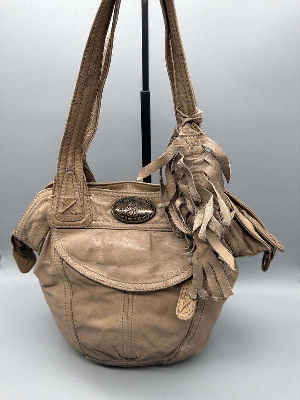 George Gina & Lucy Archive Leather Shoulder Bag - Earthy Taupe Boho Chic Grunge