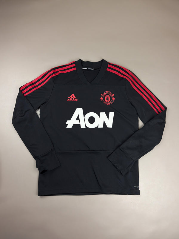 Adidas Manchester United 2018 "Aon" Longsleeve Training Top - All Black / Red Block