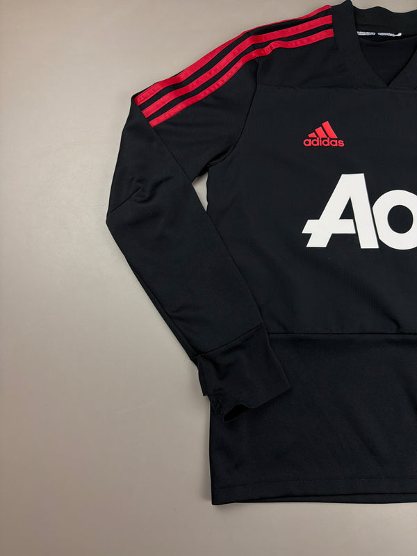 Adidas Manchester United 2018 "Aon" Longsleeve Training Top - All Black / Red Block