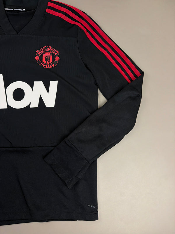 Adidas Manchester United 2018 "Aon" Longsleeve Training Top - All Black / Red Block