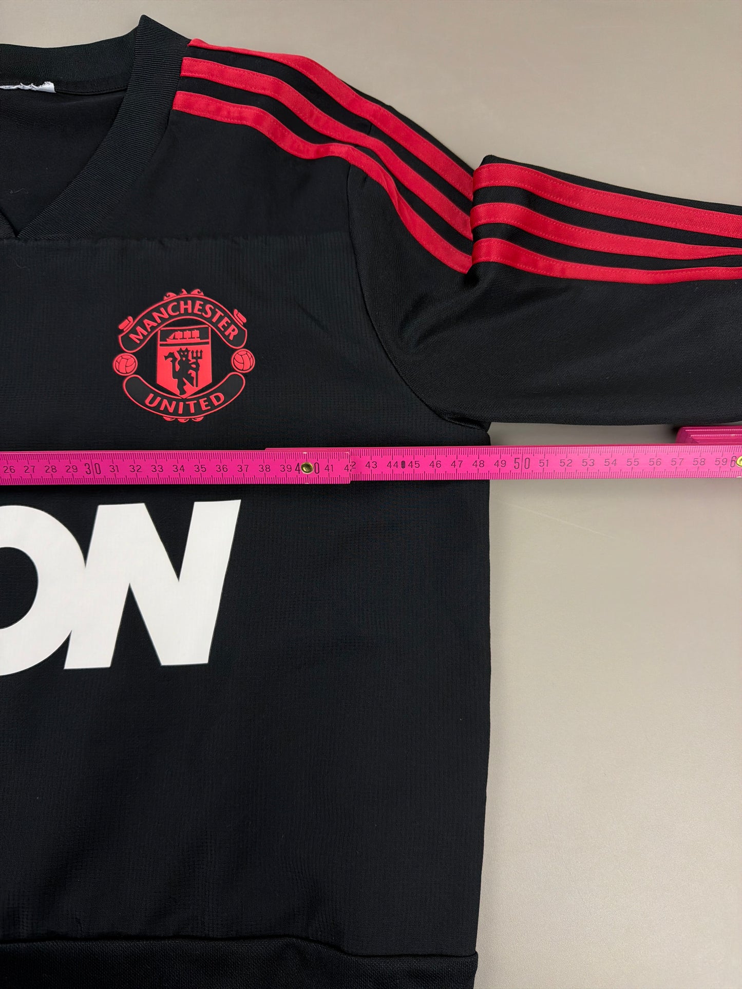 Adidas Manchester United 2018 "Aon" Longsleeve Training Top - All Black / Red Block