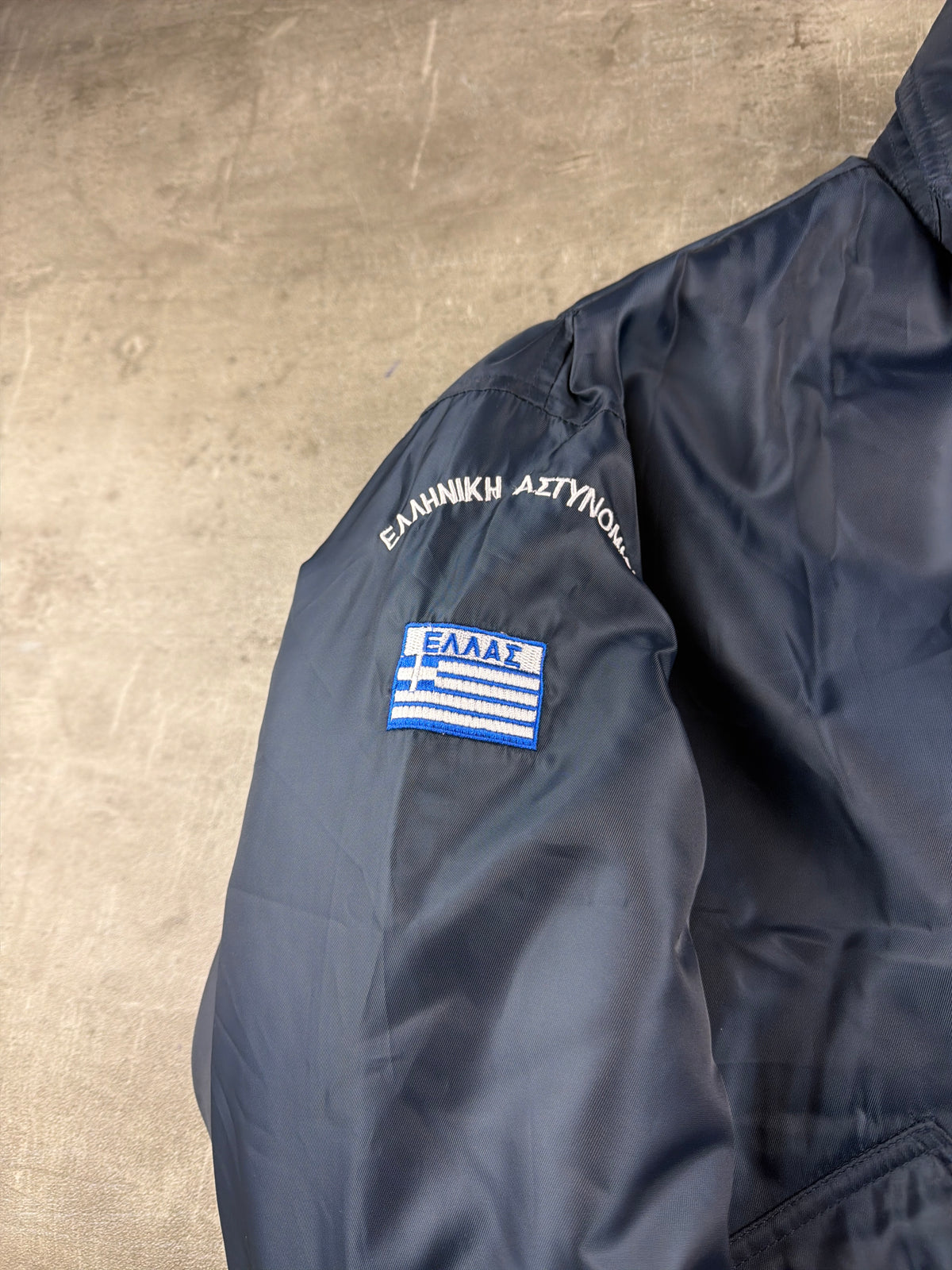 Vintage Greek Police "Hellenic Police" Flight Jacket - Navy Blue