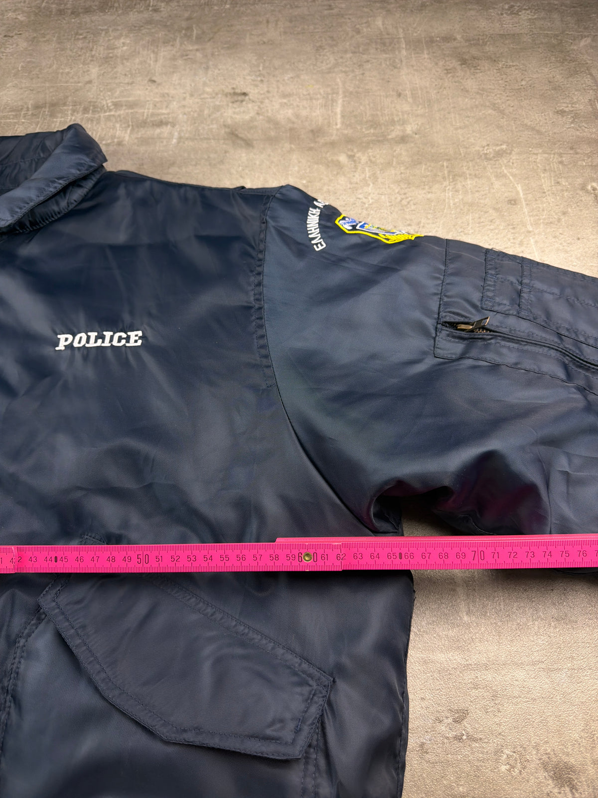 Vintage Greek Police "Hellenic Police" Flight Jacket - Navy Blue