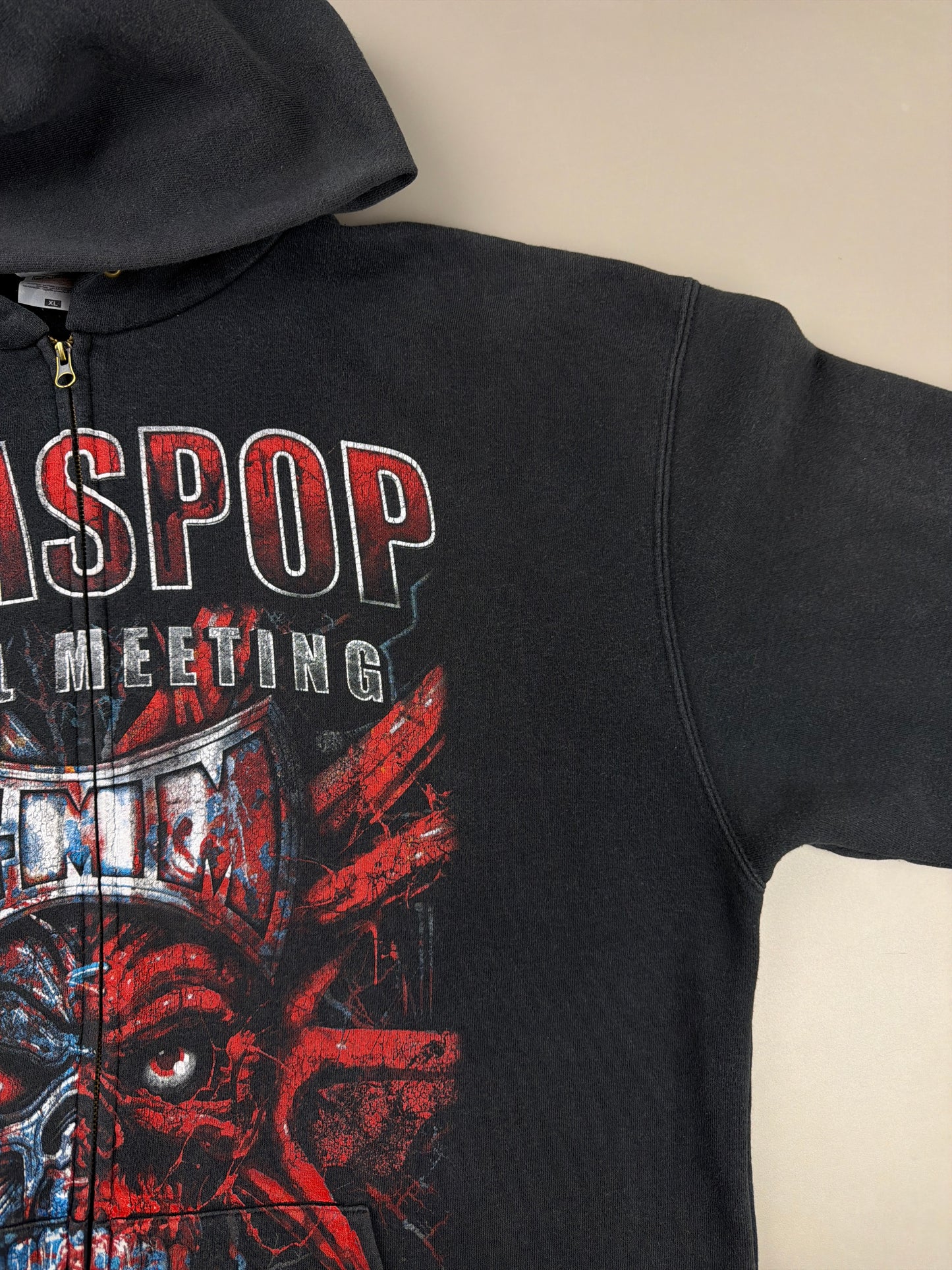 Graspop Metal Meeting 2017 Festival Tour Zip Hoodie – Faded Black Distressed