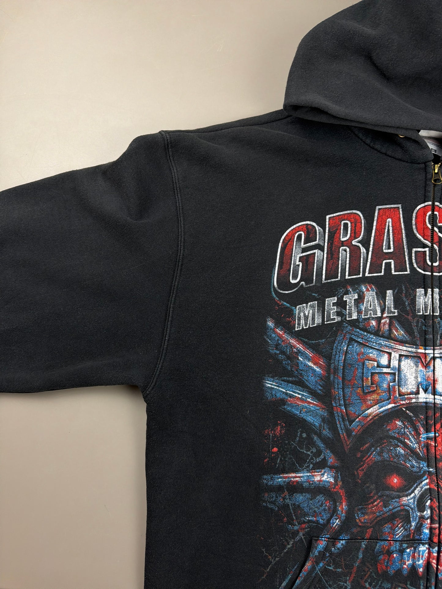 Graspop Metal Meeting 2017 Festival Tour Zip Hoodie – Faded Black Distressed