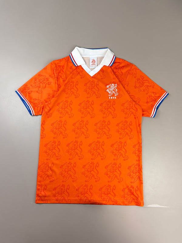 Score Draw KNVB Netherlands Retro Jersey - Vibrant Orange / Blokecore Aesthetic