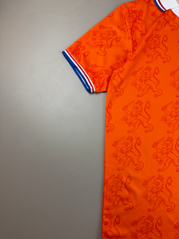 Score Draw KNVB Netherlands Retro Jersey - Vibrant Orange / Blokecore Aesthetic