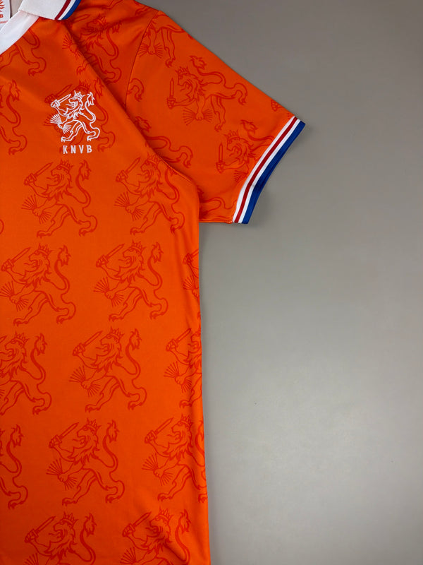 Score Draw KNVB Netherlands Retro Jersey - Vibrant Orange / Blokecore Aesthetic