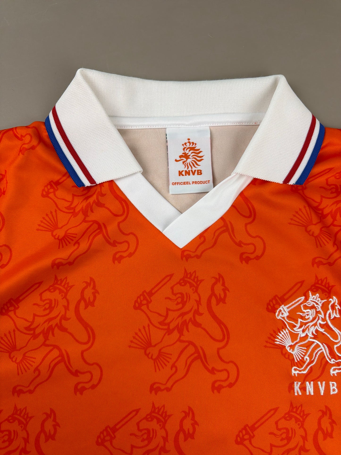 Score Draw KNVB Netherlands Retro Jersey - Vibrant Orange / Blokecore Aesthetic