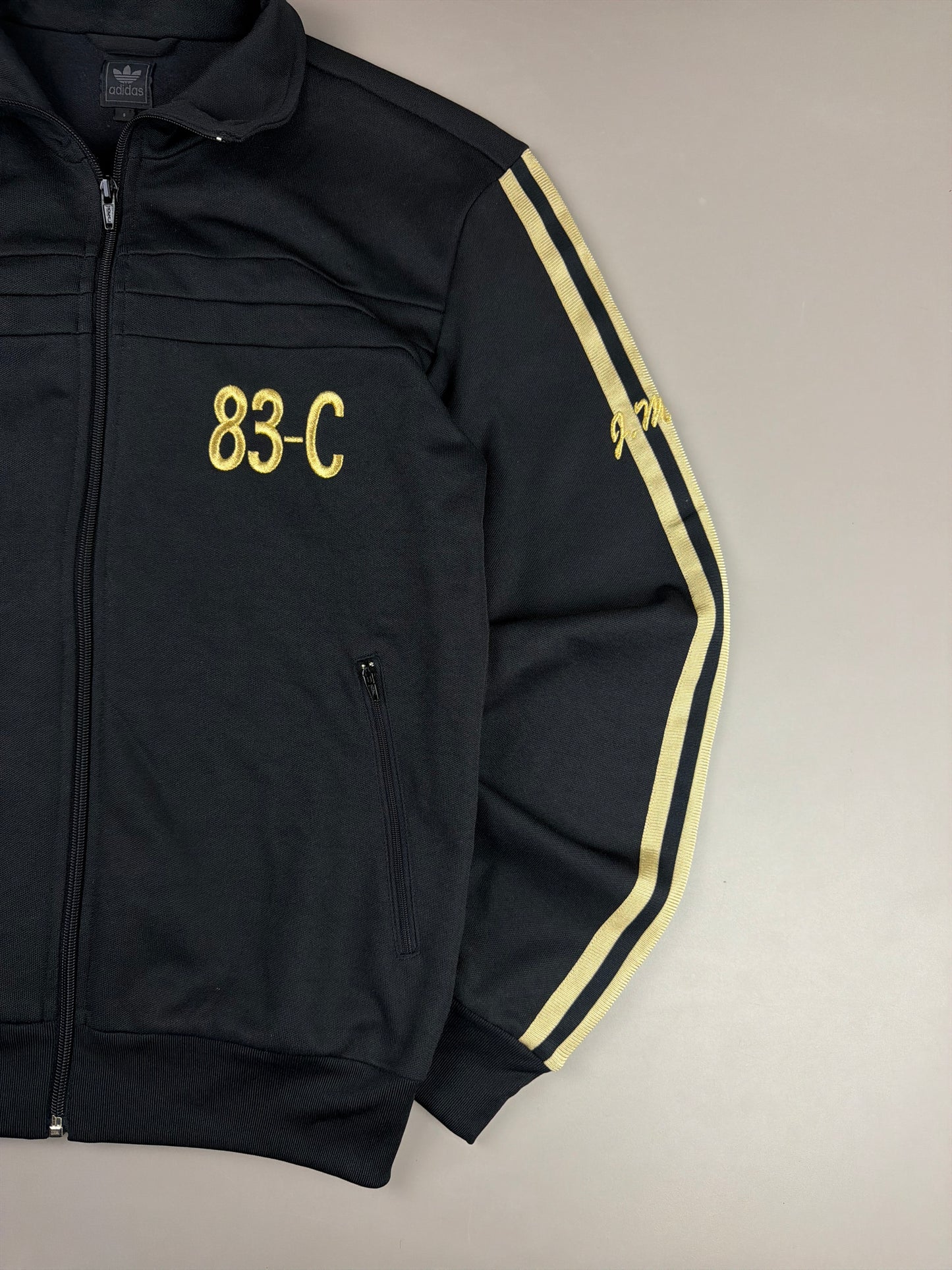 Adidas Originals "83-C J. Mano" Signature Track Jacket - Black & Gold