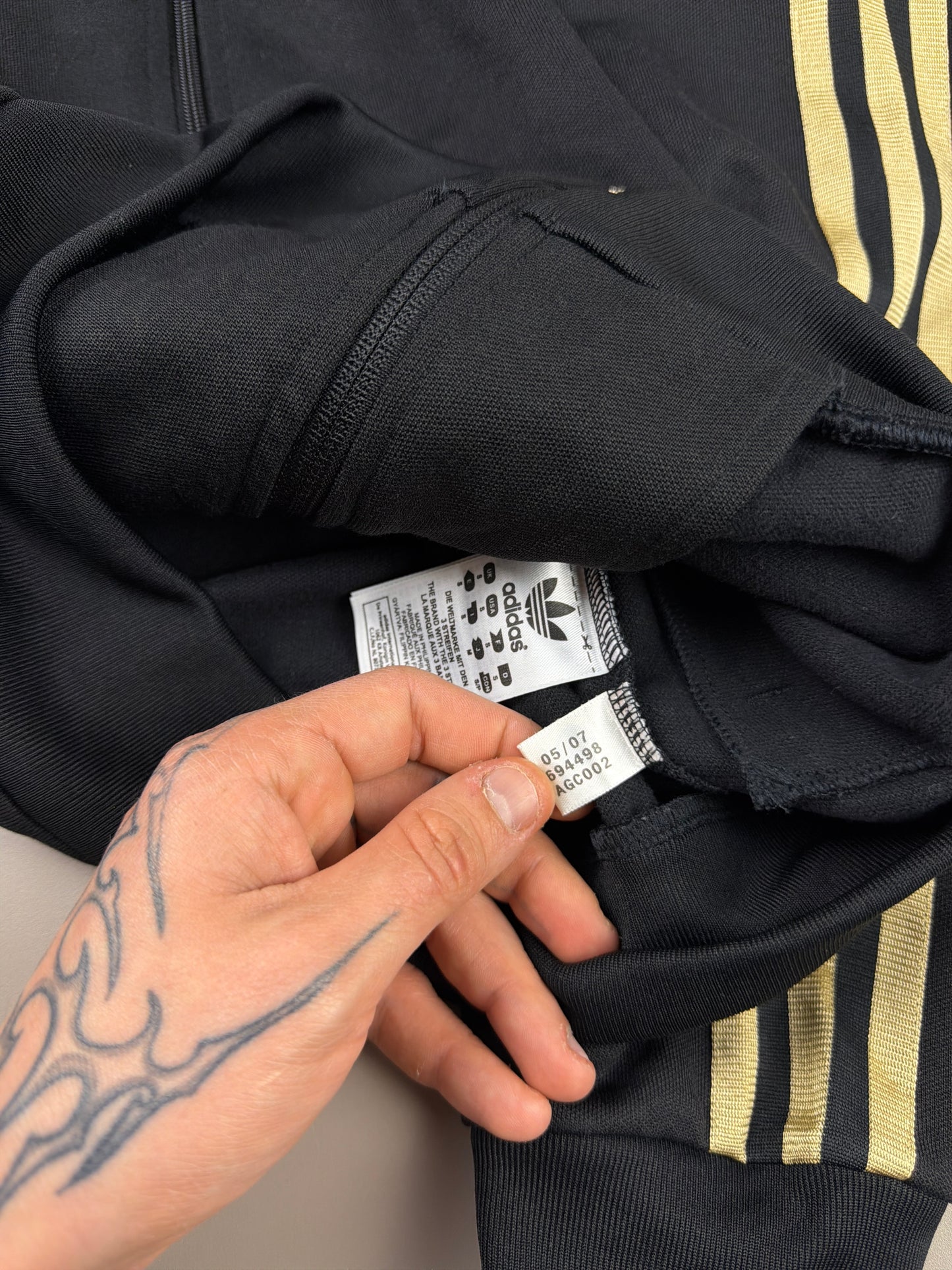 Adidas Originals "83-C J. Mano" Signature Track Jacket - Black & Gold