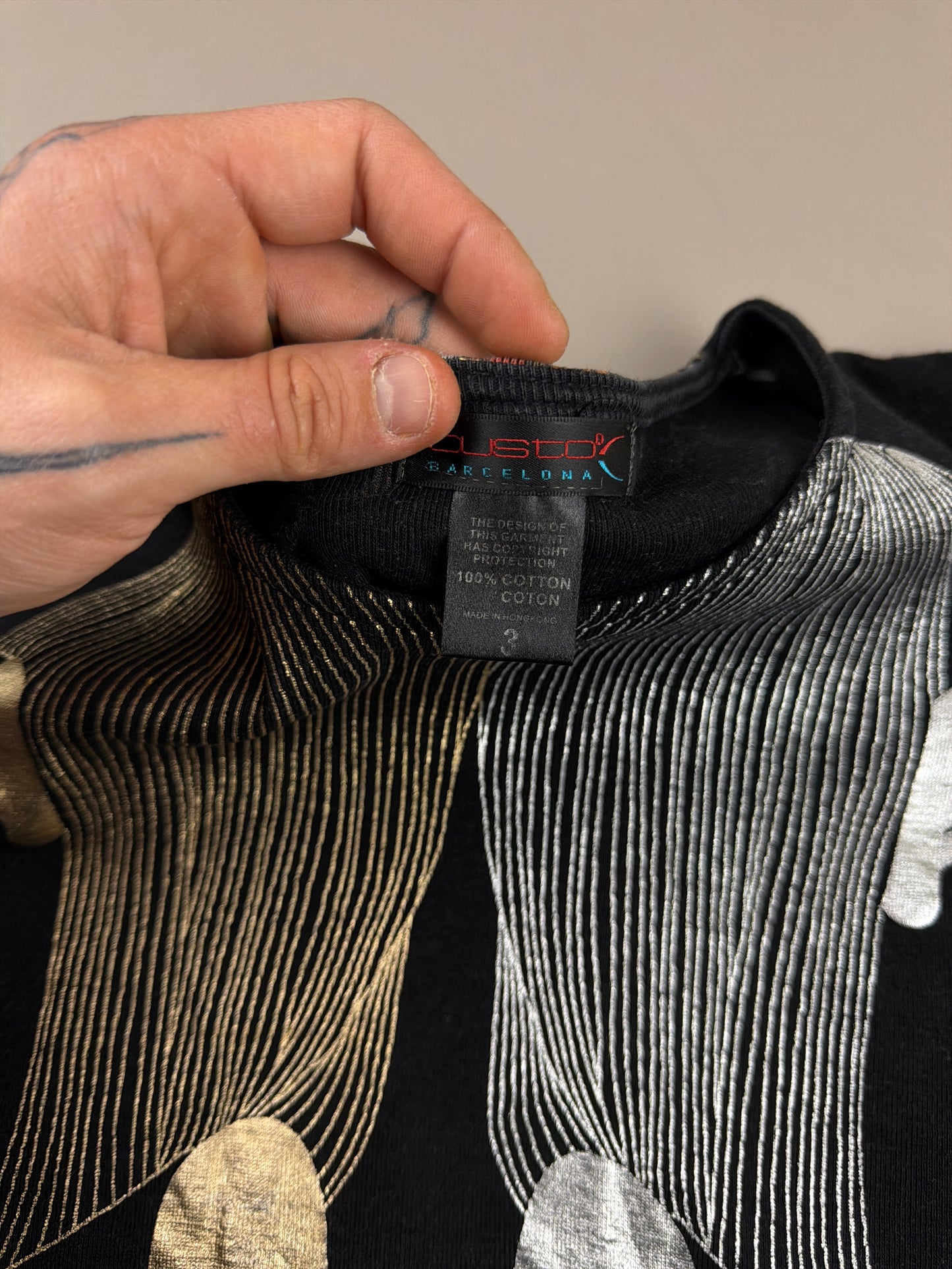 Custo Barcelona Archive "Metallic Twins" Graphic Longsleeve - Black/Gold
