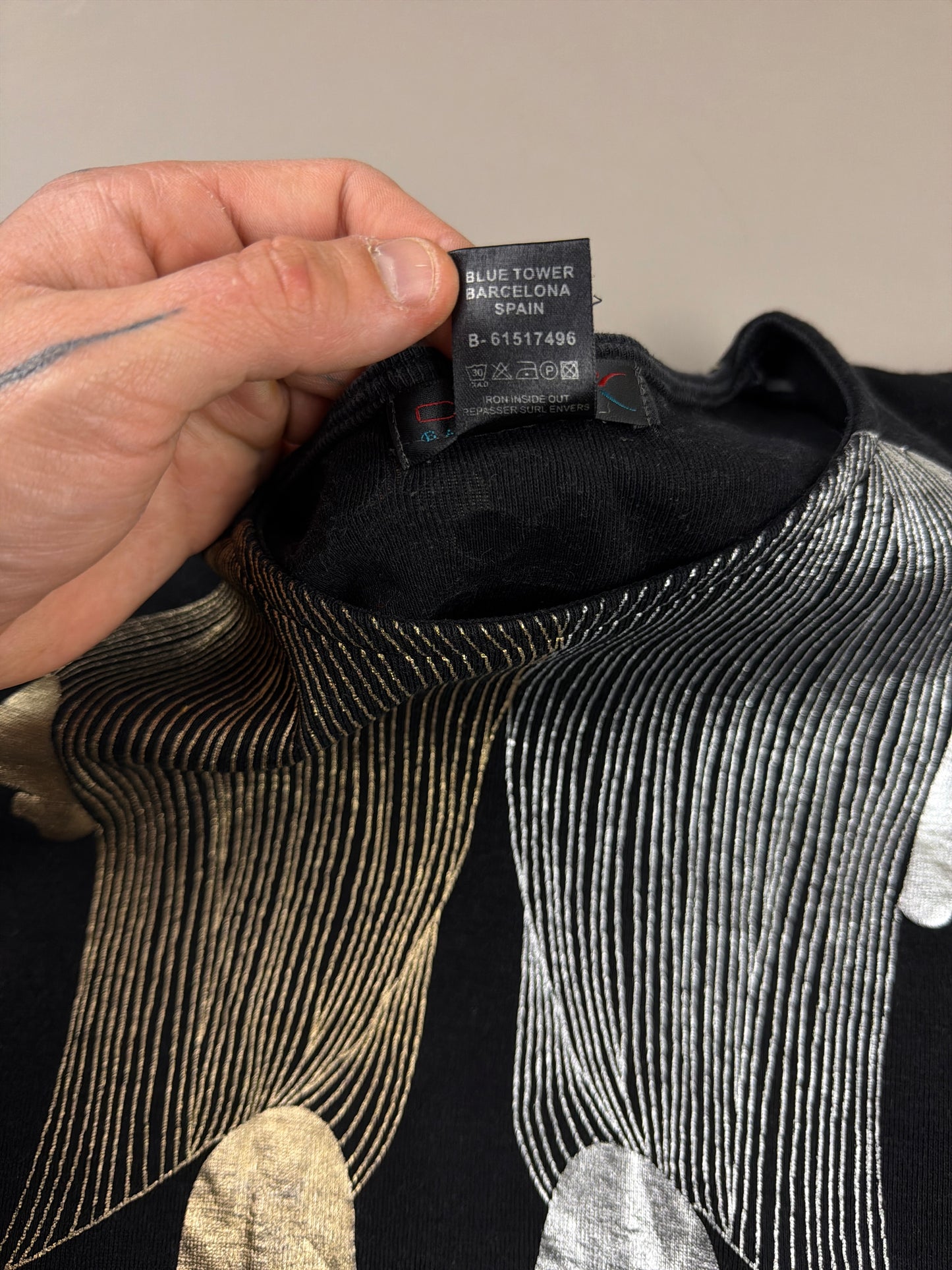 Custo Barcelona Archive "Metallic Twins" Graphic Longsleeve - Black/Gold