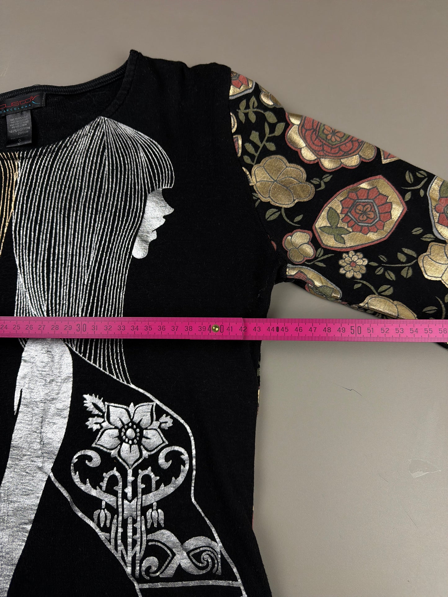 Custo Barcelona Archive "Metallic Twins" Graphic Longsleeve - Black/Gold