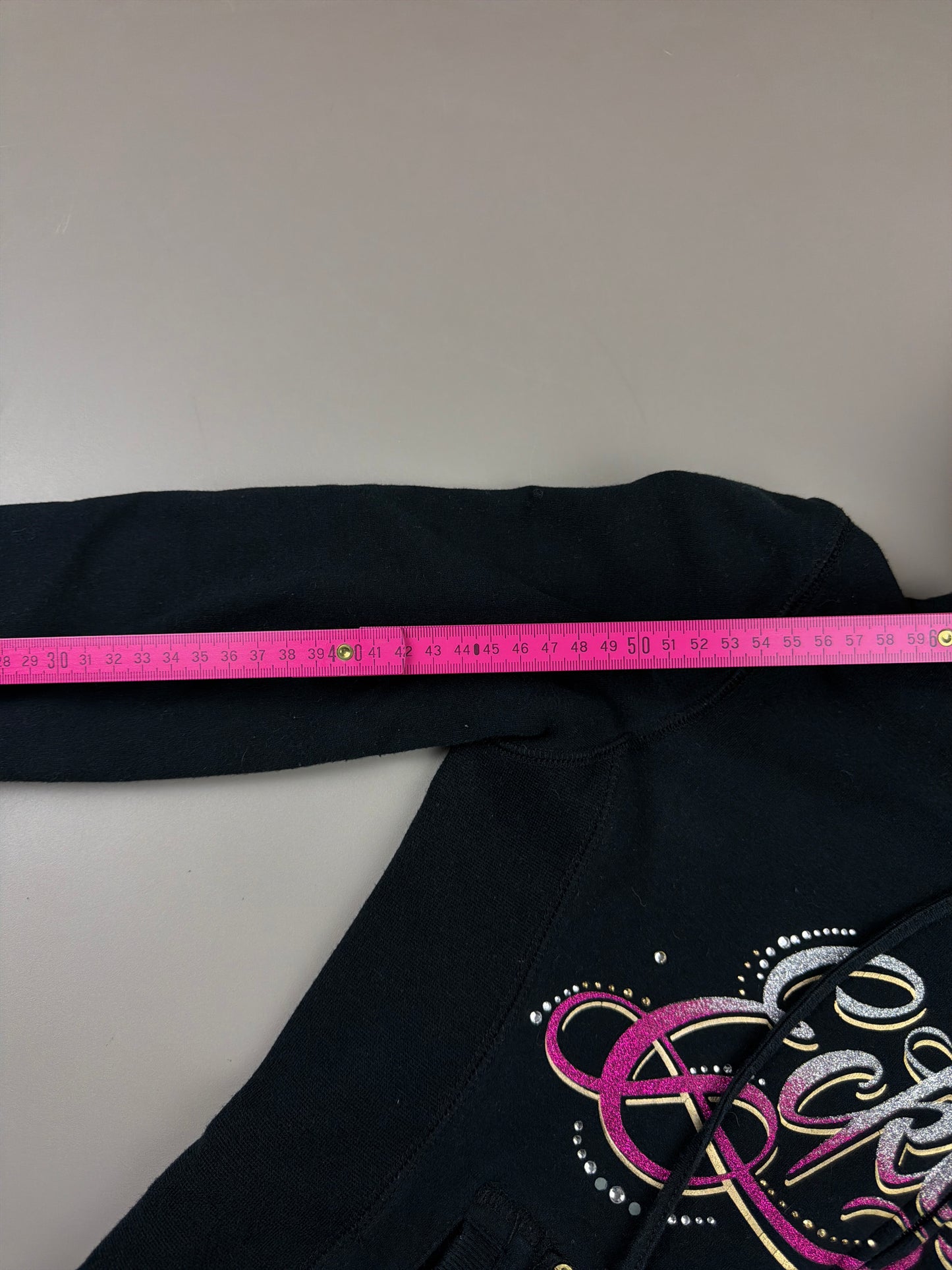 Ecko Red "Rhinestone Spellout" Zip Hoodie - Black / Pink