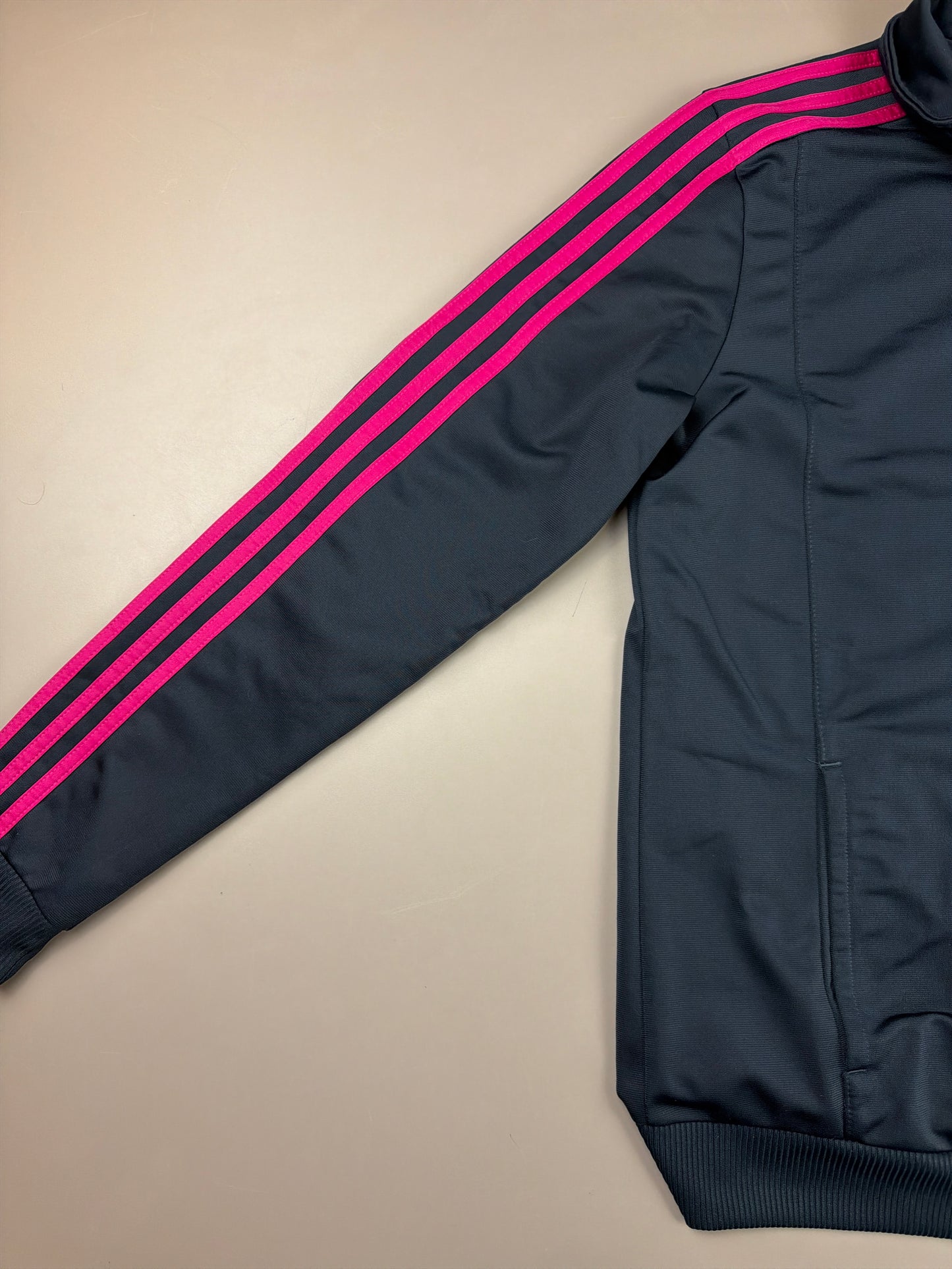 Adidas Y2K "Cybercore" Track Jacket - Charcoal Grey & Hot Pink