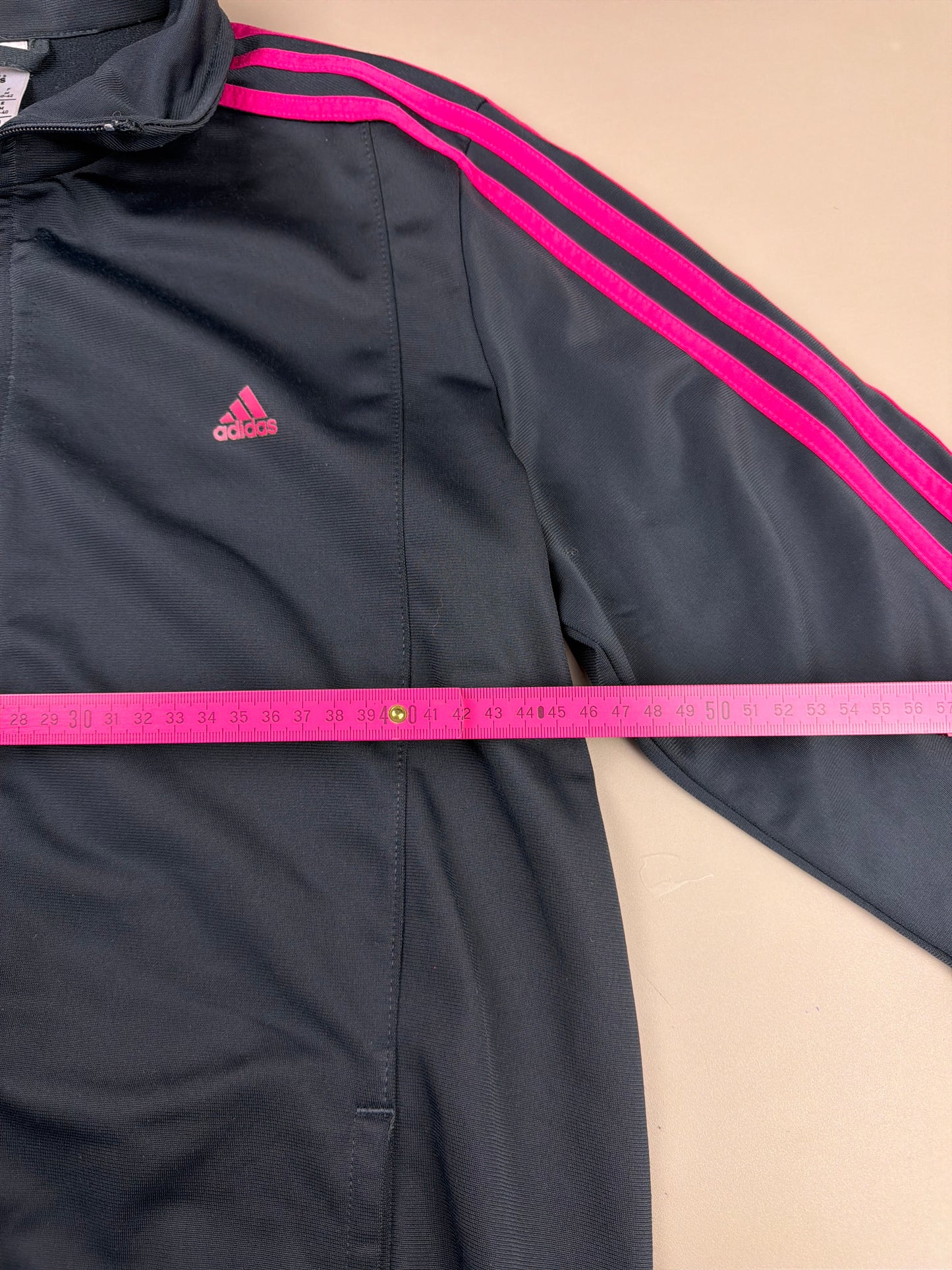 Adidas Y2K "Cybercore" Track Jacket - Charcoal Grey & Hot Pink