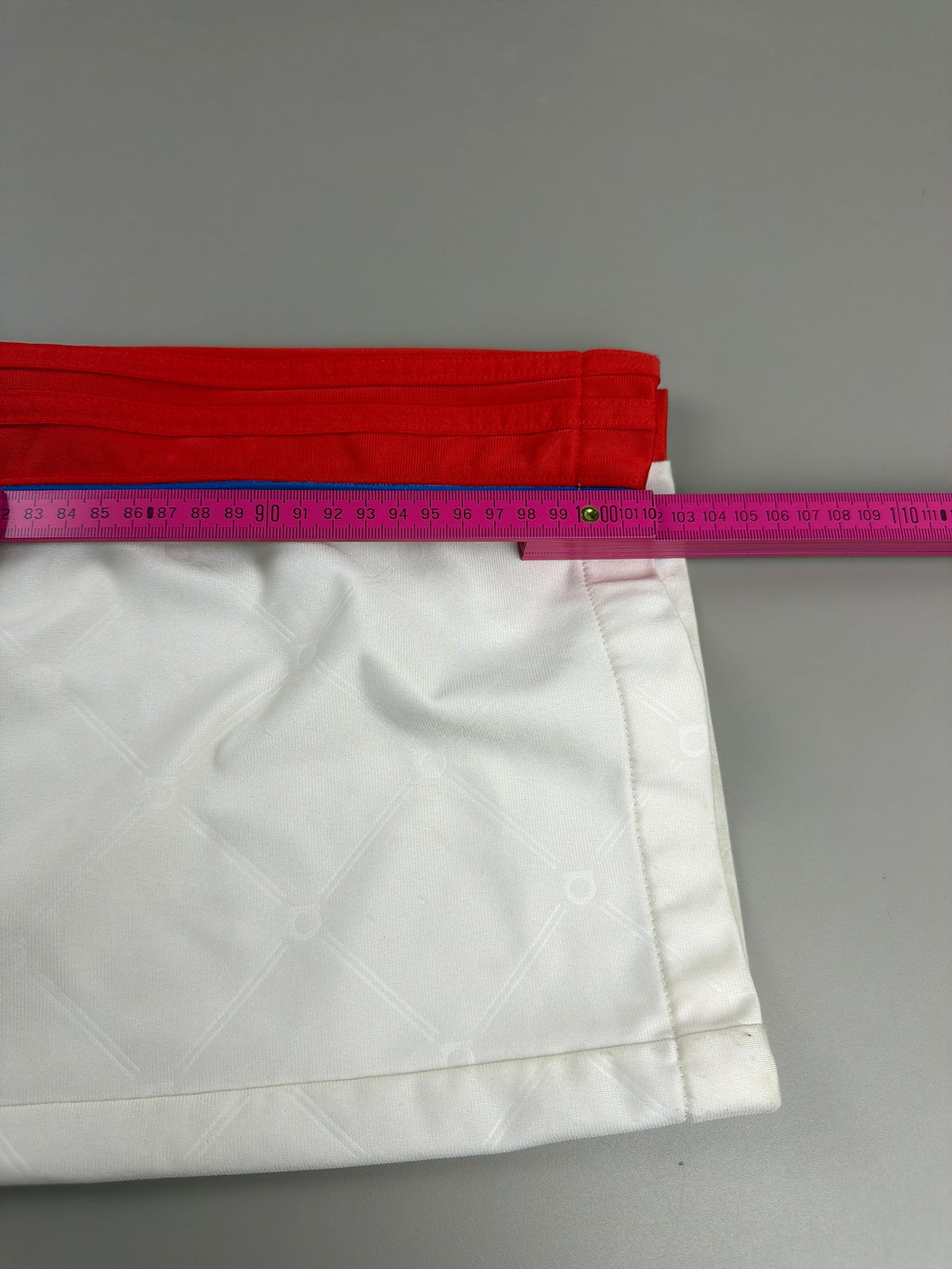 Adidas Y2K "Monogram" Wide Leg Trackpants - Off-White / Racing Red