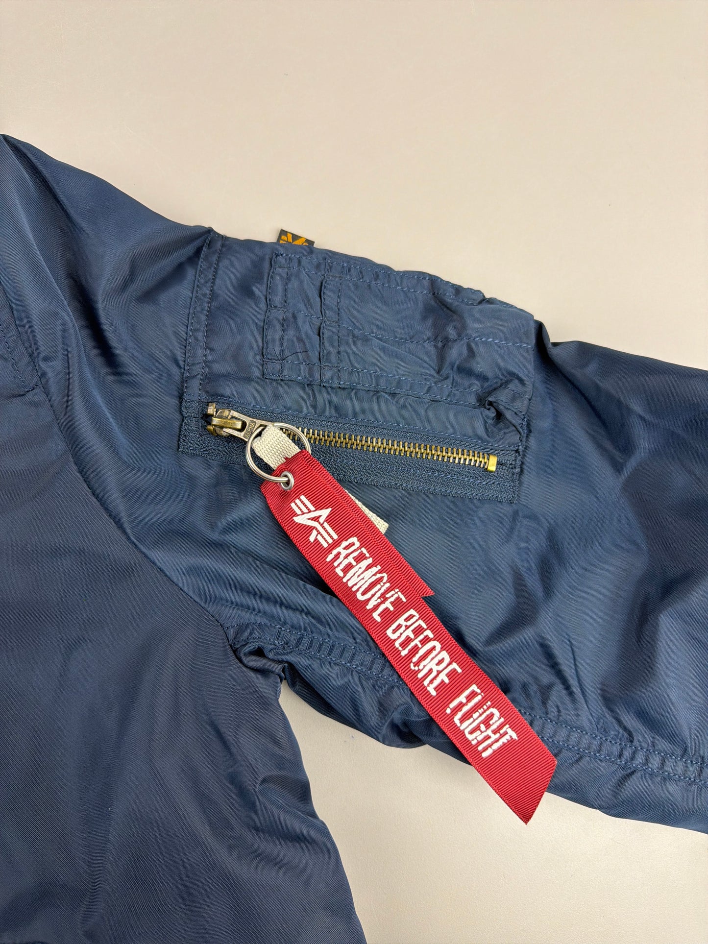 Alpha Industries Y2K "Aviator" Bomber Jacket - Navy Blue / Real Sheep Fur