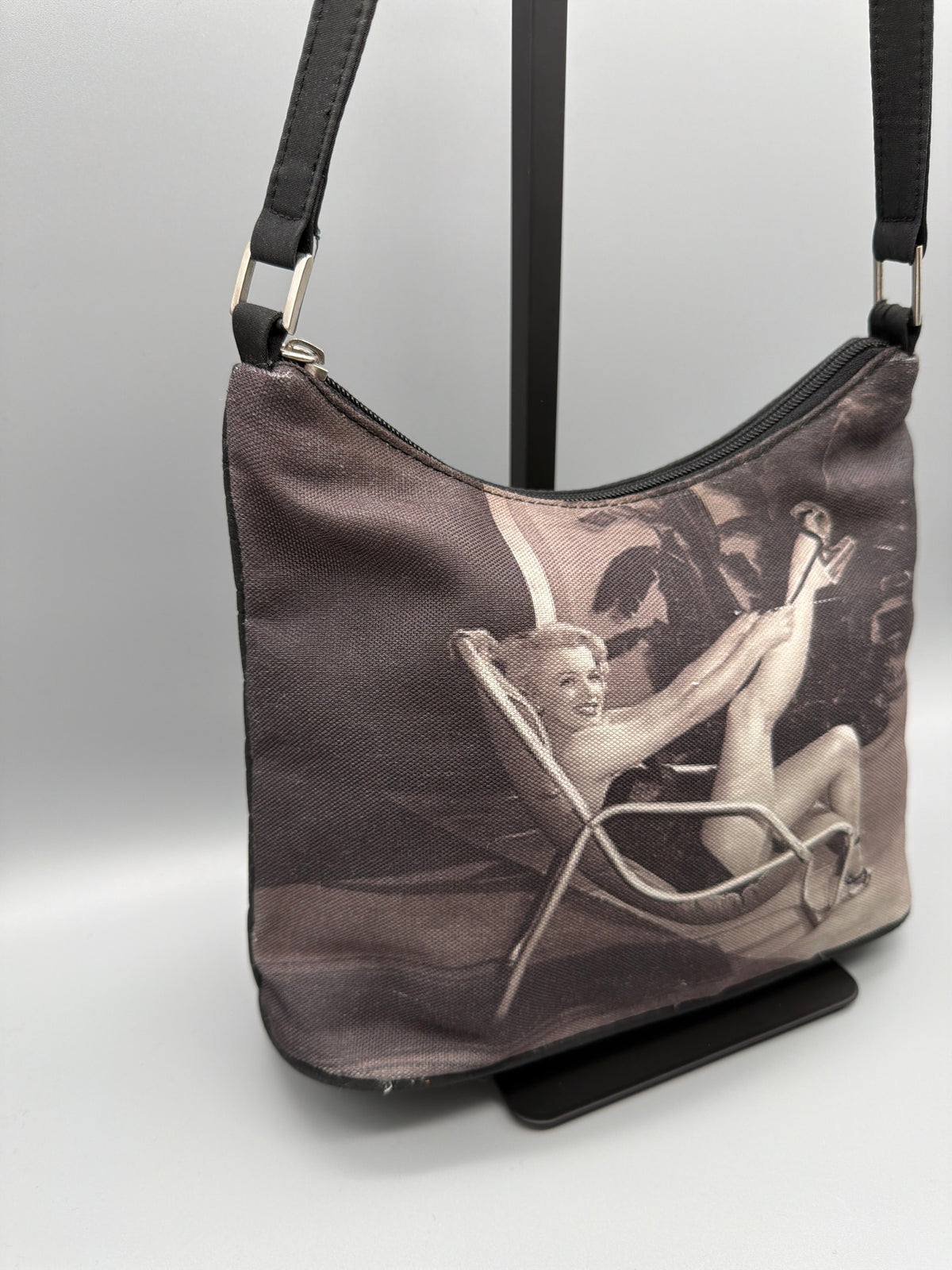 Y2K Pin-Up Vintage Shoulder Bag - Black & Sepia