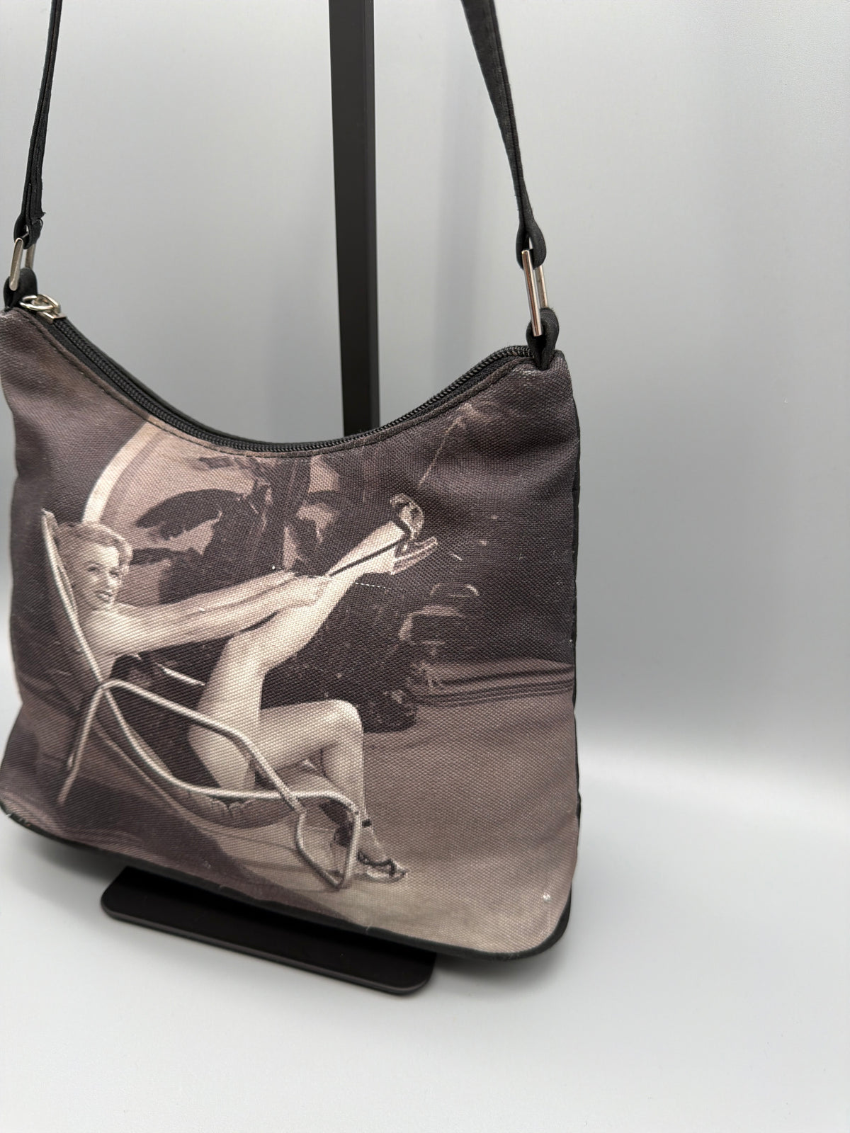 Y2K Pin-Up Vintage Shoulder Bag - Black & Sepia