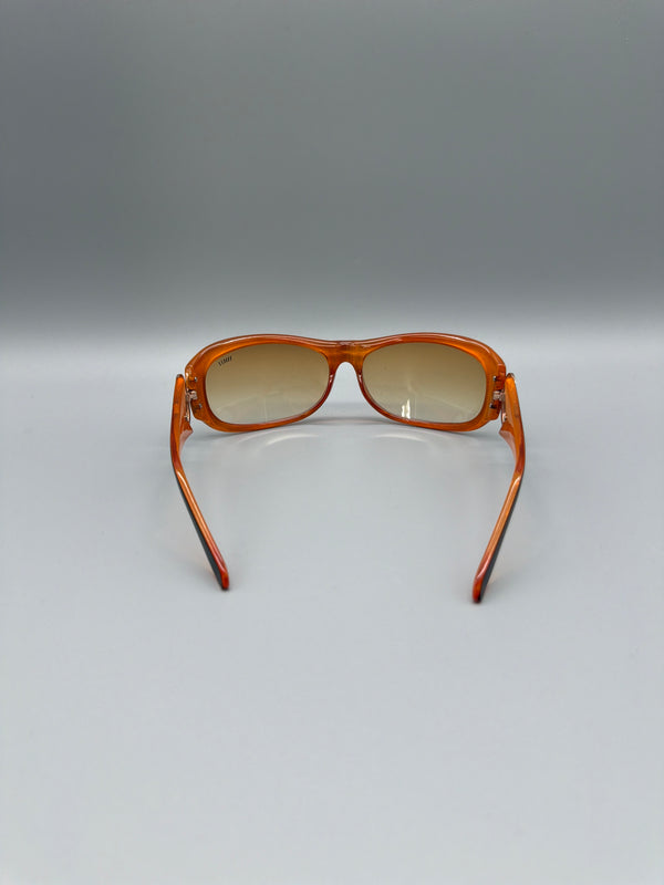 Finezz Y2K Oval Sunglasses - Black / Orange / Gold