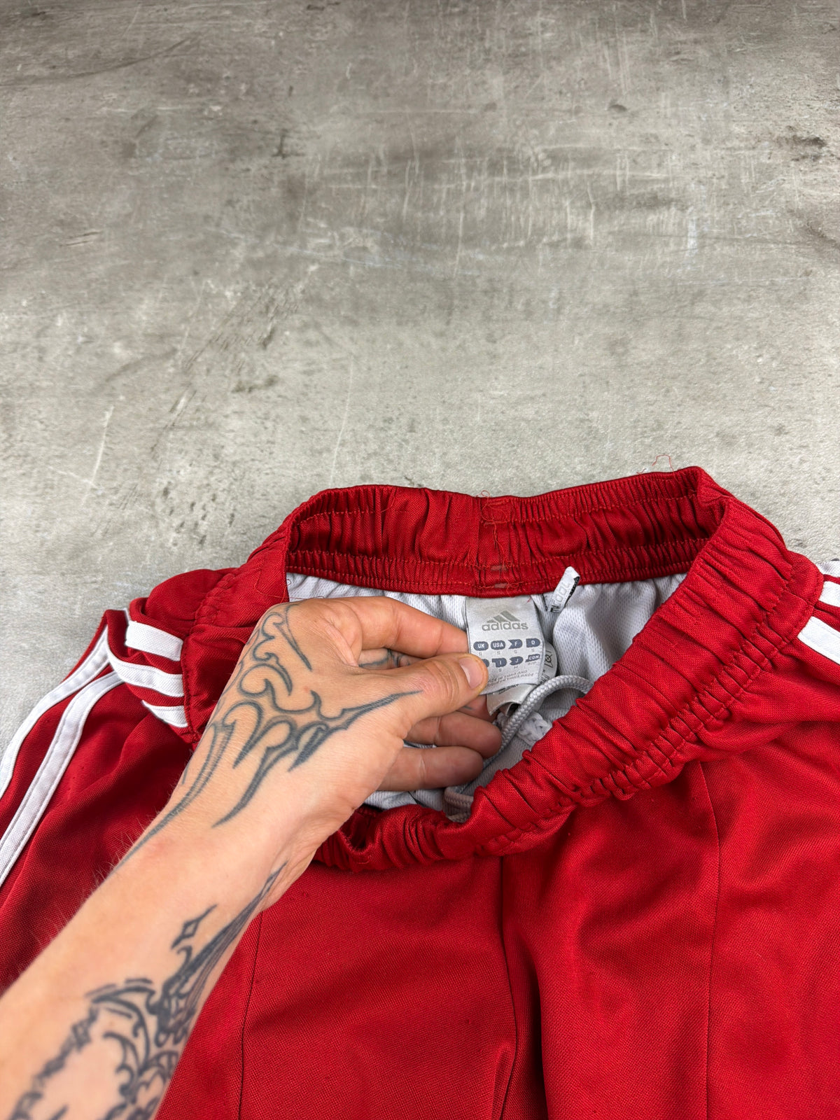 Adidas Y2K Three Stripe "Samba" Track Shorts - Red / White