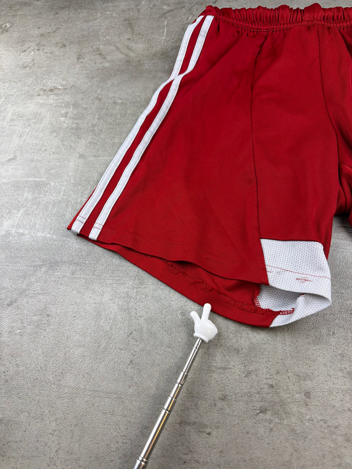 Adidas Y2K Three Stripe "Samba" Track Shorts - Red / White