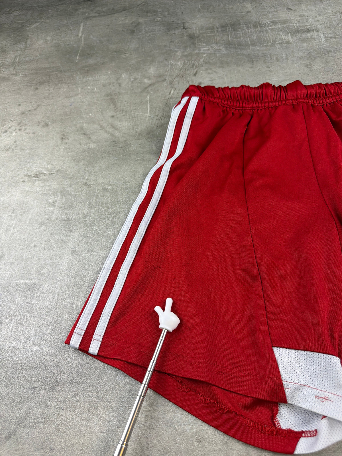 Adidas Y2K Three Stripe "Samba" Track Shorts - Red / White
