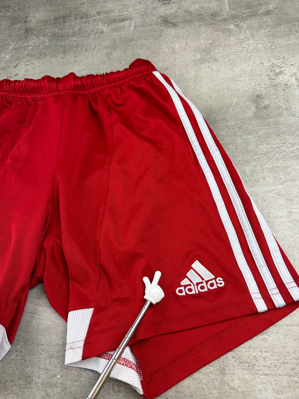 Adidas Y2K Three Stripe "Samba" Track Shorts - Red / White