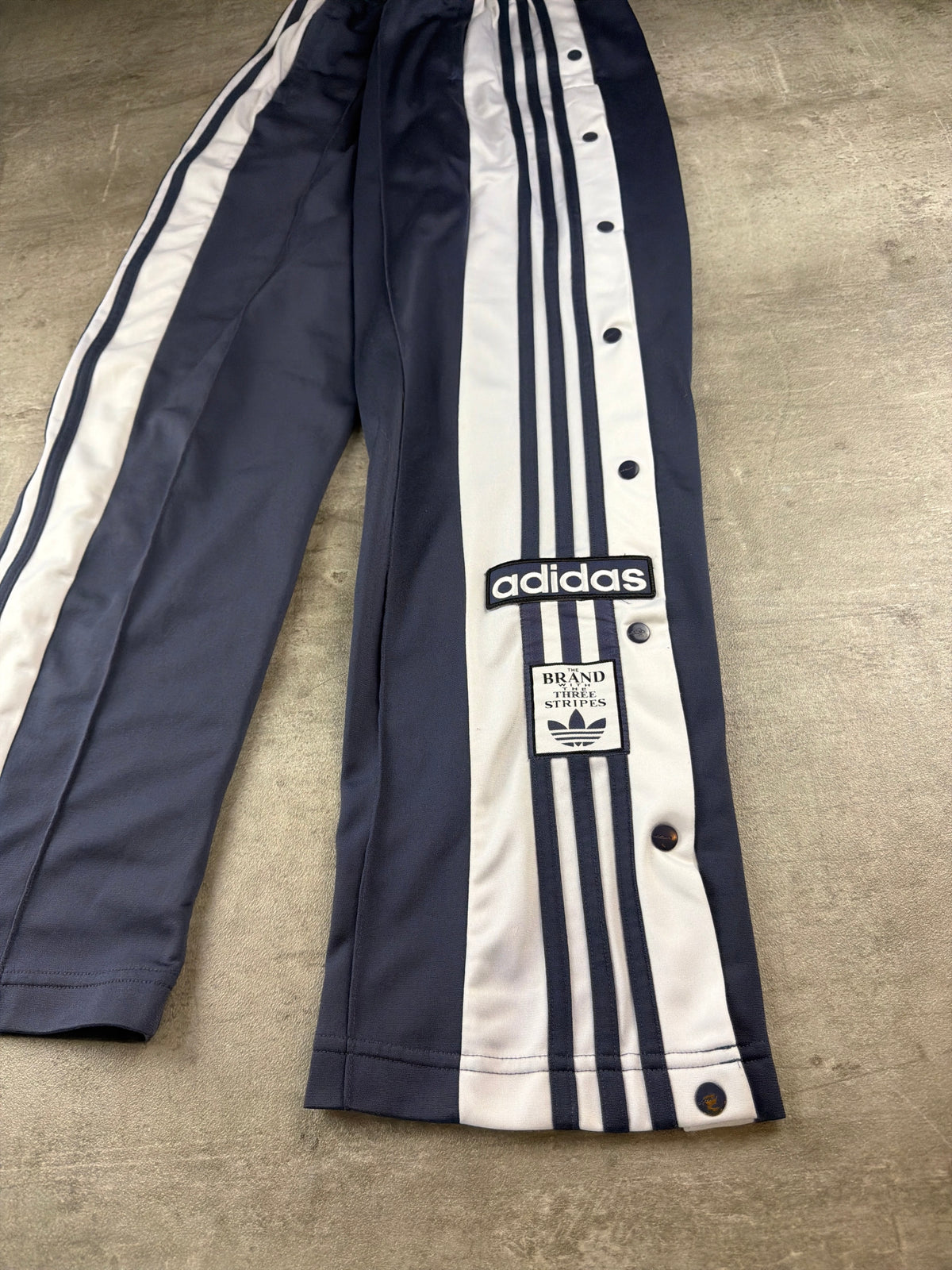 Adidas Originals Three Stripes Tearaway Trackpants – Navy Blue Y2K Vibe