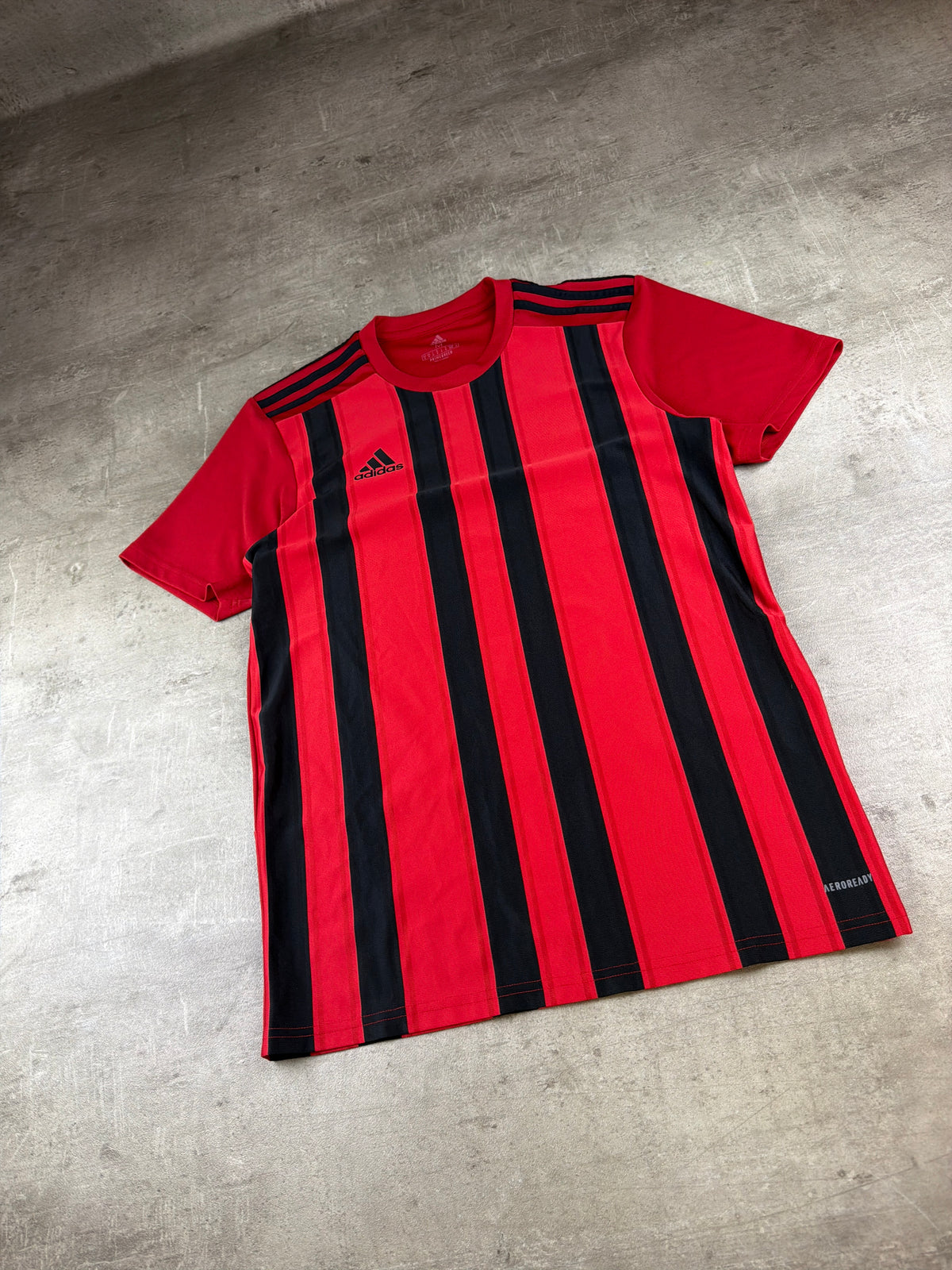 Adidas Striped Aeroready Jersey - Red / Black