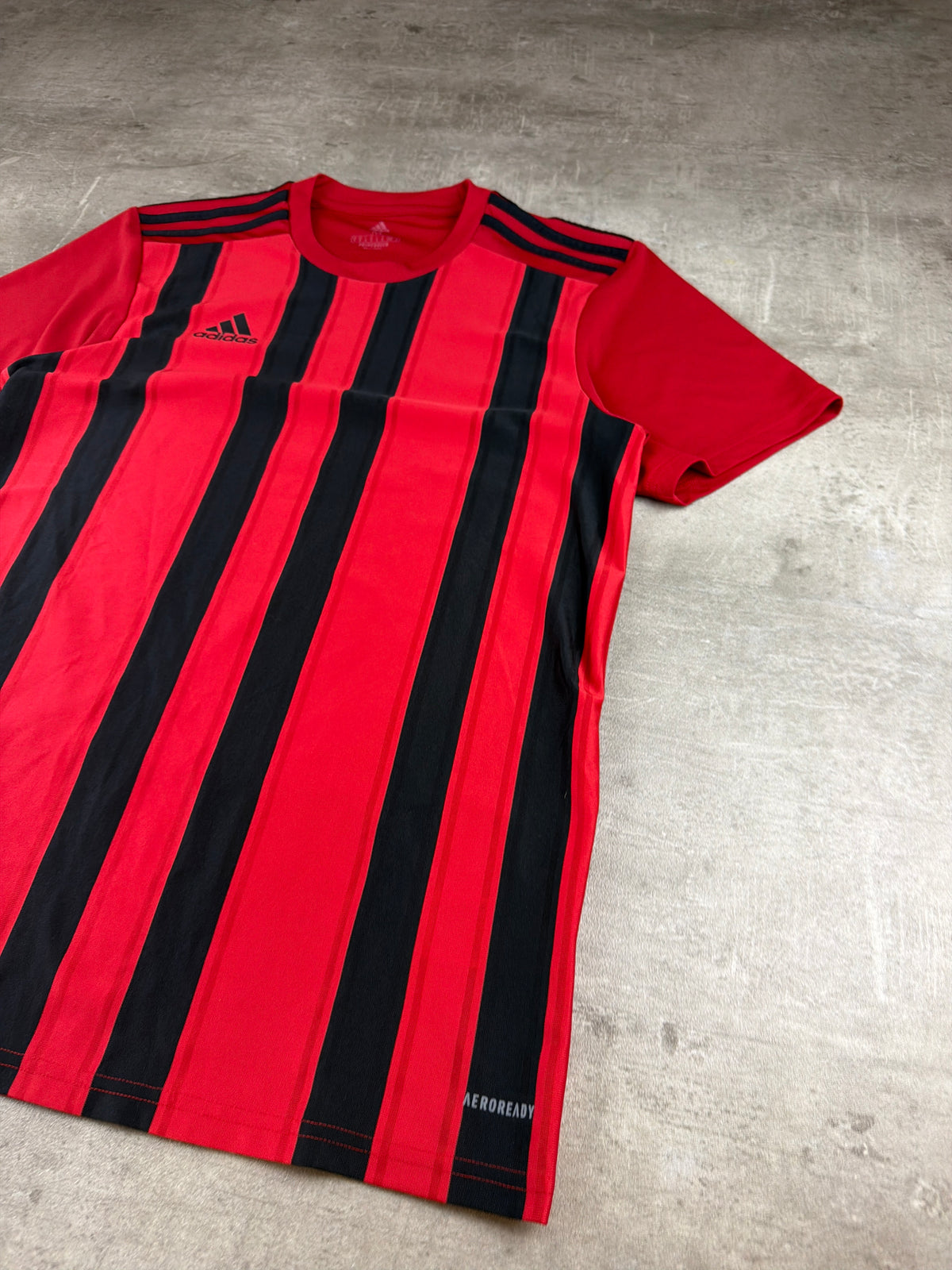 Adidas Striped Aeroready Jersey - Red / Black
