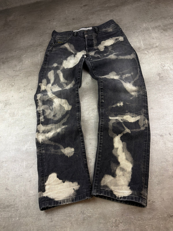 Diesel Archive Bleached "Cloud" Denim Jeans - Acid Washed / Black