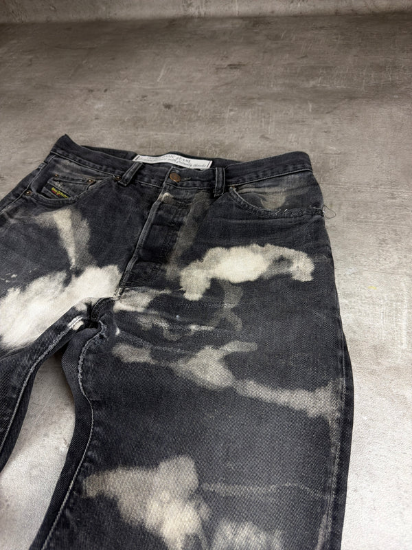 Diesel Archive Bleached "Cloud" Denim Jeans - Acid Washed / Black