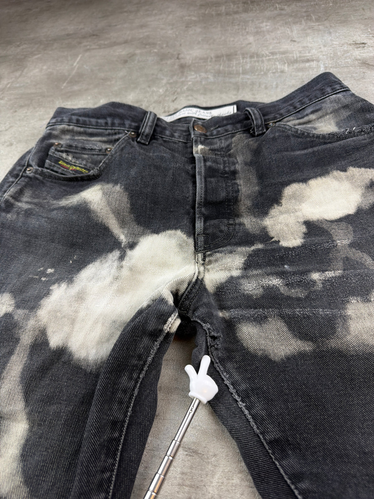 Diesel Archive Bleached "Cloud" Denim Jeans - Acid Washed / Black