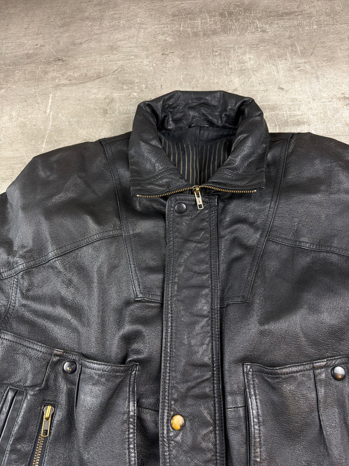Peter Lukas Oversized Leather Bomber Jacket - Black